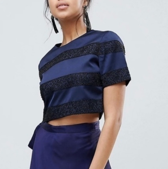 KEEPSAKE the Label Tops - Keepsake‎ Northern Lights Beaded Crop Top Small NWT